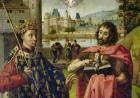 Parliament of Paris Altarpiece, detail of St. Louis and St. John the Baptist (oil on panel)