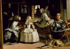 Las Meninas, detail of the lower half depicting the family of Philip IV (1605-65) of Spain, 1656 (oil on canvas) (detail of 405)