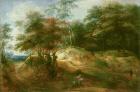 Forest Landscape with Ambush (oil on canvas)