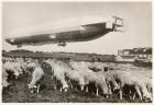 The passenger Zeppelin LZ10, "Schwaben" in flight, 1911 (b/w photo)