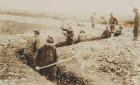 U.S. Marines in France Digging in, 1917-19 (b/w photo)