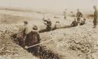 U.S. Marines in France Digging in, 1917-19 (b/w photo)