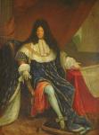 Louis XIV (1638-1715) Holding a Plan of the Maison Royale de Saint-Cyr (oil on canvas)