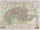 Plan of the Towns of London and Westminster, 1727 (hand-coloured engraving)