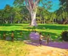 Cricket match,Botanical Gardens,Dominica,Grenadines.2011,(oil on canvas)
