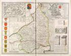 Map of Northumberland, from 'The Theatre of the Empire of Great Britaine', 1611-12 (coloured engraving)