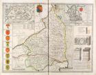 Map of Northumberland, from 'The Theatre of the Empire of Great Britaine', 1611-12 (coloured engraving)