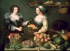 The Fruit and Vegetable Seller (oil on panel)