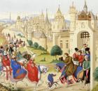 Entrance of Queen Isabeau of Bavaria into Paris, June 20, 1389, from 'Les Arts au Moyen Age', published 1873 (colour litho)