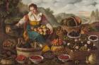 The Fruit Seller (oil on canvas)