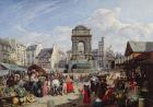 The Market and Fountain of the Innocents, Paris, 1823 (oil on canvas)