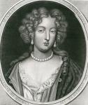 Portrait of Marie Angelique de Scoraille, duchesse de Fontanges (1661-81) (engraving) (b/w photo)