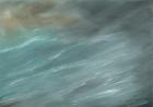 Storm in deep ocean, 2017, ( oil on canvas board)