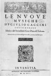 Titlepage of 'Nouve Musiche' by Giulio Caccini (c.1550-1615) 1602 (engraving) (b/w photo)