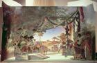 Stage model for the opera 'Die Meistersinger von Nurnberg' by Richard Wagner (1813-83) (painted card)