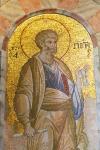 Istanbul, Turkey. Byzantine Church of St. Saviour in Chora. Mosaic of St. Peter holding the Keys of Heaven.