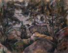 Rocks in the Forest, 1890s (oil on canvas)