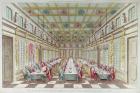Feast given at the Chateau de Versailles in celebration of the Peace at the end of the Seven Years War, 1763 (coloured engraving)