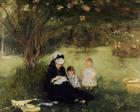 Beneath the Lilac at Maurecourt, 1874 (oil on canvas)