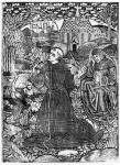 St. Francis Receiving the Stigmata (woodcut) (b/w photo)