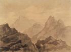 Mountain Tops (A Mountain Study), c.1780 (graphite with brown and grey wash on paper)