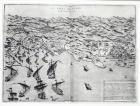 Map of the Taking of Tunis by the Spanish in 1573 (engraving) (b/w photo)