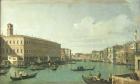 The Grand Canal from the Rialto Bridge (oil on canvas)