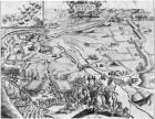 Siege of Ile de Re with the representation of the Royal army, 1622 (engraving)