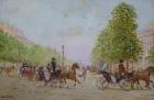 The Promenade on the Champs-Elysees (oil on canvas)