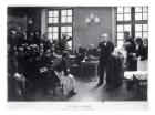 A Clinical Lesson with Doctor Charcot at the Salpetriere, 1887 (oil on canvas) (b/w photo)