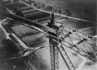 Working on top of Blackwell's Island bridge, 1907 (b/w photo)