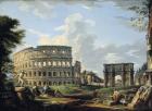 The Colosseum and the Arch of Constantine (oil on canvas)