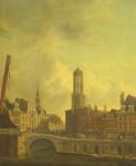 Utrecht Street Scene (oil on canvas)