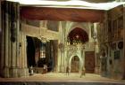 Stage model for the opera 'Der Meistersinger von Nurnberg' by Richard Wagner (1813-83) (painted card)