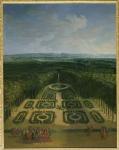 Promenade of Louis XIV (1638-1715) in the Gardens of the Grand Trianon, 1713 (oil on canvas)