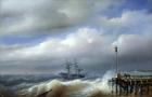 Rough Sea in Stormy Weather, 1846 (oil on panel)