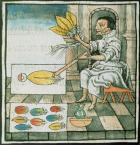 Ms Palat 218-220 Book IX An Aztec feather artisan, from the 'Florentine Codex' by Bernardino de Sahagun, c.1540-85