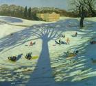 Calke Abbey House, Winter, 2002 (oil on canvas)