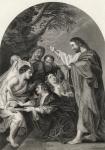 The raising of Lazarus, engraved by S. Allen, from 'The National Illustrated Family Bible', published c.1870 (litho)