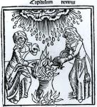 Witches Making a Spell, 1489 (engraving) (b&w photo)