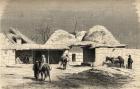 A caravanserai in Tashkent, Uzbekistan, illustration from 'The World in the Hands', engraved by Charles Laplante (d.1903), published 1878 (engraving)