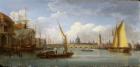 London Bridge, with St. Paul's Cathedral in the Distance, 1815 (oil on panel)