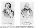 Ludwig van Beethoven (1770-1827) and Francois-Antoine Habeneck (1781-1849) (litho) (b/w photo)