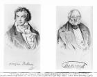 Ludwig van Beethoven (1770-1827) and Francois-Antoine Habeneck (1781-1849) (litho) (b/w photo)