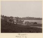 Boats carrying rice on the River Thanlwin, Mupun district, Moulmein, Burma, late 19th century (albumen print) (b/w photo)