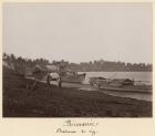 Boats carrying rice on the River Thanlwin, Mupun district, Moulmein, Burma, late 19th century (albumen print) (b/w photo)