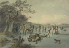 Skating in Hyde Park, c.1785 (pen, ink & w/c on paper)