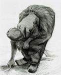 Peasant Woman Gleaning, 1885 (black chalk on paper)