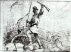 The Barricade (pencil on paper) (b/w photo)
