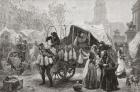 The Goose Market, Berlin, Germany in the 19th century. From Pictures from the German Fatherland published c.1880.
